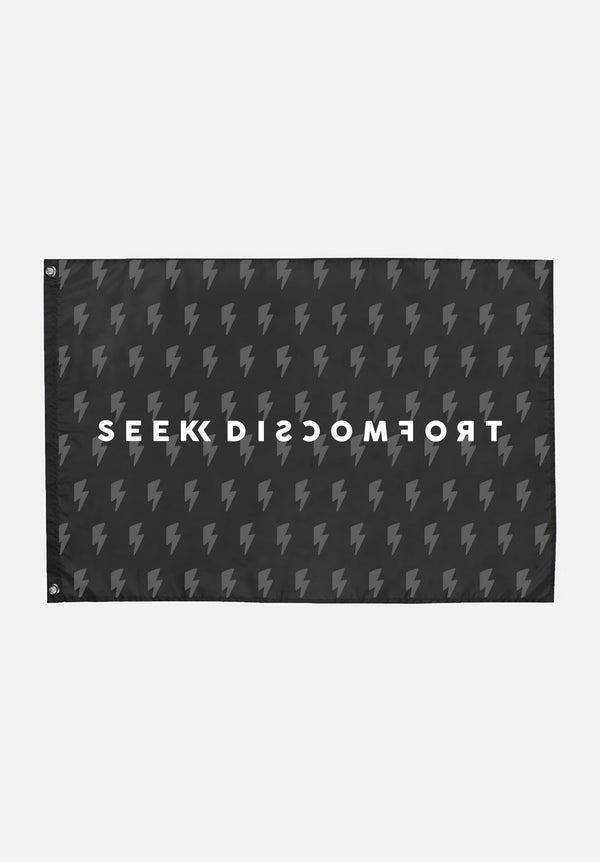 Seek Discomfort Black Bolts Flag - Seek Discomfort